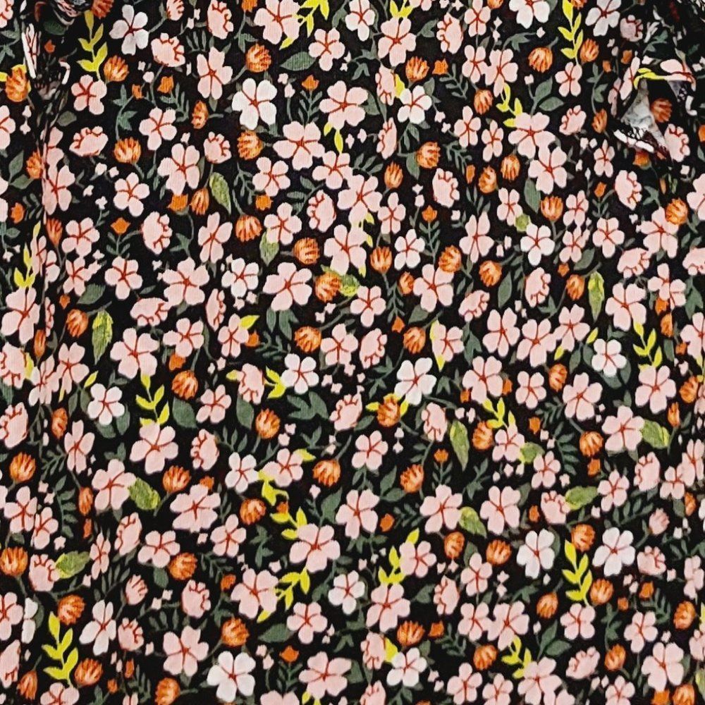 ASOS Design Long Sleeve Ruffle Floral Mini Dress Sz 8 - Picture 3 of 6